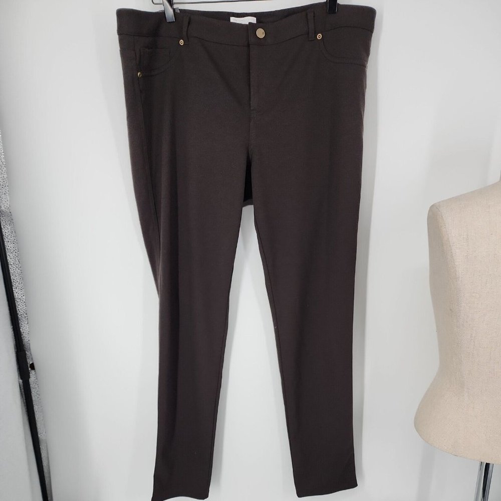NEW new york & company soho legging ponte Knit Jeans Size 18 Black Pants Womens